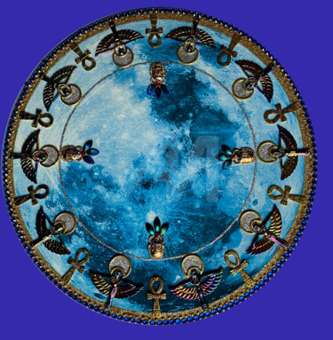 Nuit d'Isis Peinture intitulée "Nuit d'Isis" par Mona Bessaa, Œuvre d'art originale, Collages