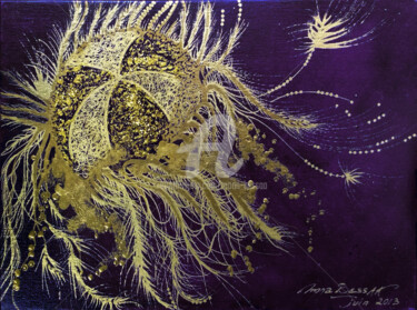 Pintura titulada "Méduse dorée I" por Mona Bessaa, Obra de arte original, Oleo