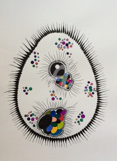 Drawing titled "Oeuf piquant" by Mona Bessaa, Original Artwork, Marker