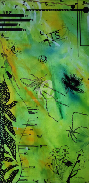 Peinture intitulée "Champignons cosmogo…" par Mona Bessaa, Œuvre d'art originale, Acrylique