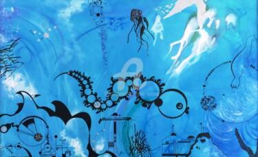 Peinture intitulée "Sous-marine" par Mona Bessaa, Œuvre d'art originale, Acrylique