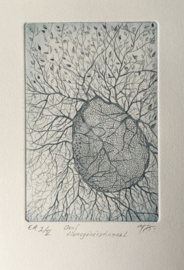 Printmaking titled "Oeuf transgénératio…" by Mona Bessaa, Original Artwork, Etching