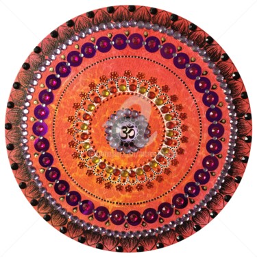 Malerei mit dem Titel "Om 12/108 - Mandala…" von Mona Bessaa, Original-Kunstwerk, Acryl