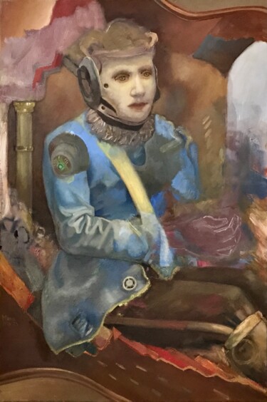 Painting titled "Entkoppelt" by Mona Dia, Original Artwork, Oil