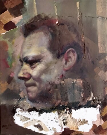 Malerei mit dem Titel "Willy Brandt, nach…" von Mona Dia, Original-Kunstwerk, Öl