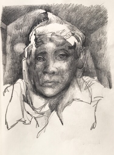 图画 标题为“Gesicht” 由Mona Dia, 原创艺术品, 铅笔