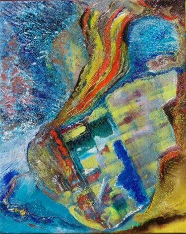 Pintura titulada "vue du ciel" por Mona Roussette, Obra de arte original