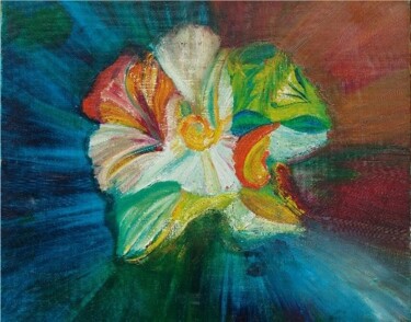 Peinture intitulée "le boudha fleuri" par Mona Roussette, Œuvre d'art originale
