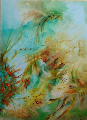Pintura titulada "carnaval aquatique" por Mona Roussette, Obra de arte original