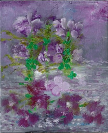 Peinture intitulée "Méditation Florale" par Mona Roussette, Œuvre d'art originale