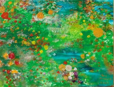 Peinture intitulée "jardin d'eden" par Mona Roussette, Œuvre d'art originale