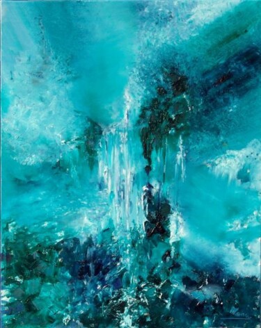 Painting titled "tableau cascade Cas…" by Mona Roussette, Original Artwork