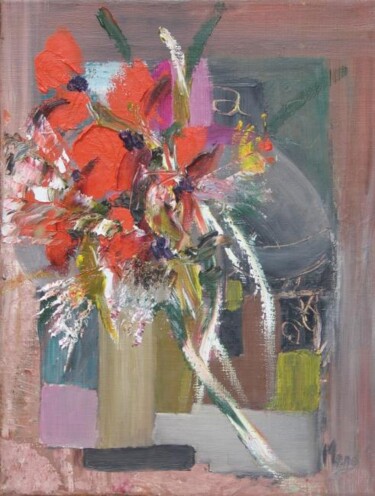 Peinture intitulée "Tableau fleurs: le…" par Mona Roussette, Œuvre d'art originale