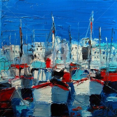 Peinture intitulée "PETIT PORT" par Mona Edulesco, Œuvre d'art originale