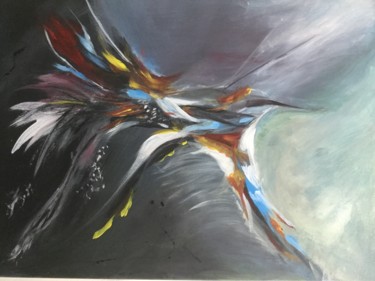 Peinture intitulée "Feather" par Monagaya, Œuvre d'art originale, Acrylique