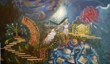 Painting titled "The dream is mentio…" by Monaliza Lynda, Original Artwork, Oil