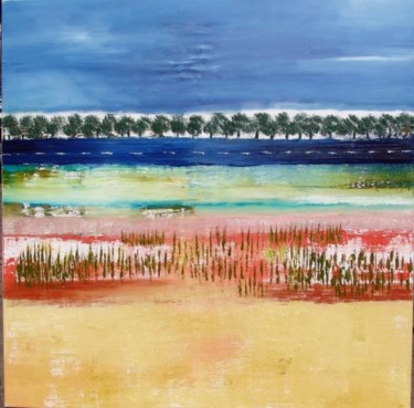 grand tableau abstrait: la route Peinture intitulée "grand tableau abstr…" par Monaroussette, Œuvre d'art originale, Huile