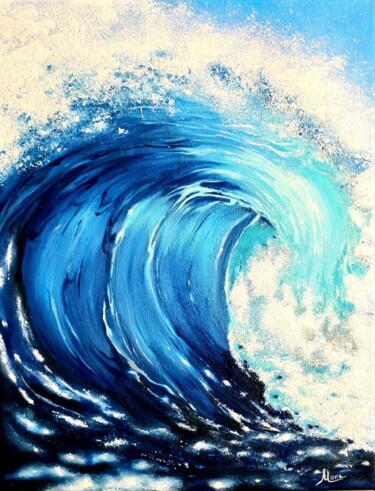 Картина под названием "Wave" - Monawesta, Подлинное произведение искусства, Масло