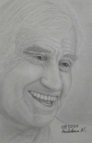 Drawing titled "Portrait Jean-Paul…" by Nadège Baloban, Original Artwork, Pencil