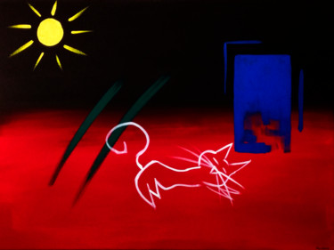 Peinture intitulée "Nuit Solaire" par Mondame, Œuvre d'art originale, Acrylique