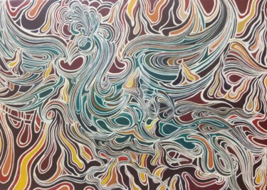 Peinture intitulée "Phoenix" par Free-Time, Œuvre d'art originale, Huile