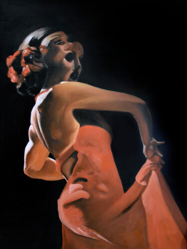 Pintura titulada "Baile nómada" por Juan Pedro Flores, Obra de arte original, Oleo Montado en Bastidor de camilla de madera