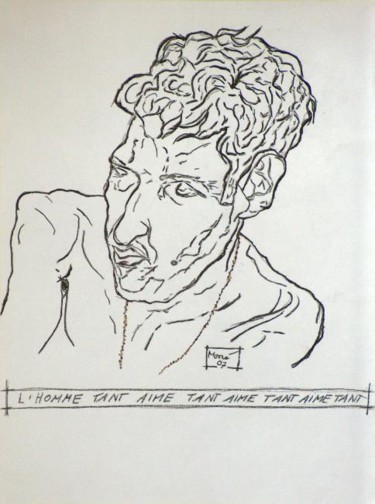 Drawing titled "L'Homme 2" by Mone Popp, Original Artwork, Other