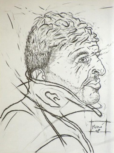 Drawing titled "L'homme" by Mone Popp, Original Artwork, Other