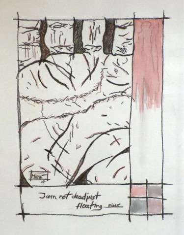 Schilderij getiteld "I am not dead just…" door Mone Popp, Origineel Kunstwerk, Houtskool