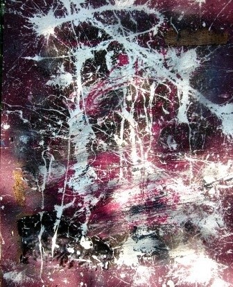 Schilderij getiteld "Big bang au séjour" door Mone Popp, Origineel Kunstwerk, Olie