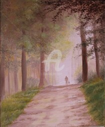 Peinture intitulée "Brouillard." par Monelle, Œuvre d'art originale, Huile