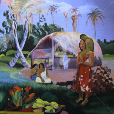Painting titled "MELI-MELO. GAUGUIN." by Monelle, Original Artwork, Oil