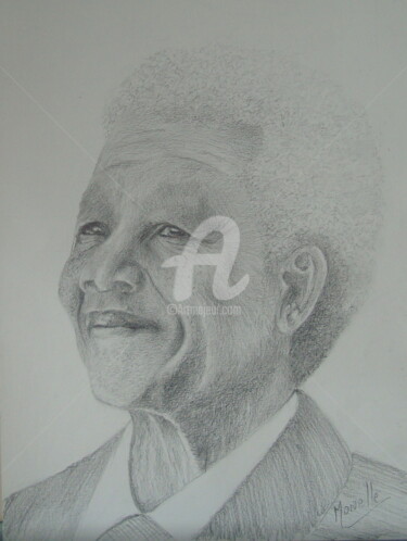 Drawing titled "MANDELA  Nelson." by Monelle, Original Artwork, Other