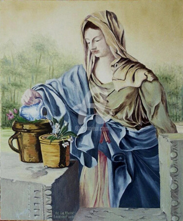 Malerei mit dem Titel "COPIE DE LA HYRE." von Monelle, Original-Kunstwerk, Öl