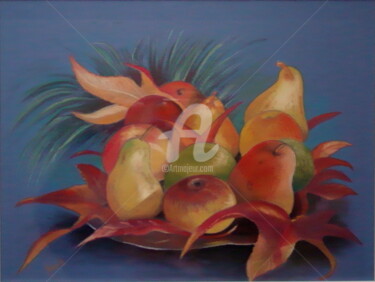 Peinture intitulée "COUPE DE FRUITS VAR…" par Monelle, Œuvre d'art originale, Autre