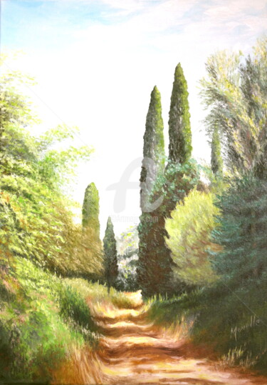 Peinture intitulée "FORET A CORFOU. Réf…" par Monelle, Œuvre d'art originale, Huile