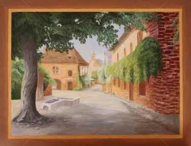 Schilderij getiteld "COLLONGES LA ROUGE.…" door Monelle, Origineel Kunstwerk, Olie