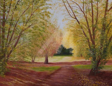 MILLE-FEUILLES. Peinture intitulée "MILLE-FEUILLES." par Monelle, Œuvre d'art originale, Huile