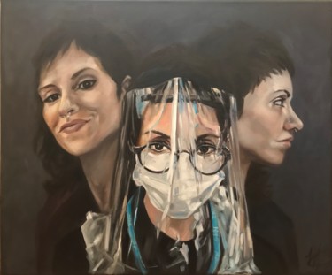 Schilderij getiteld "Hero" door Monica Callaghan, Origineel Kunstwerk, Olie