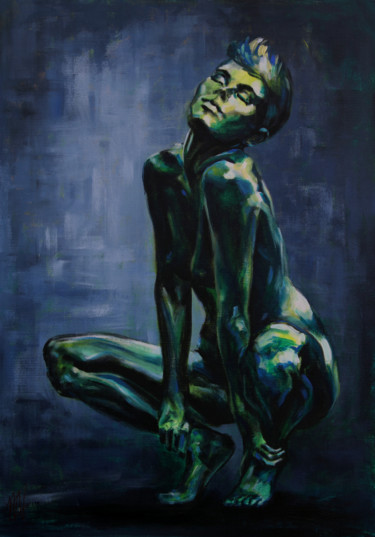 Картина под названием "Verdant" - Monica Callaghan, Подлинное произведение искусства, Акрил