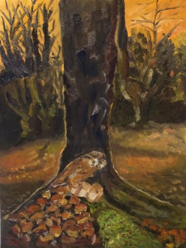 Pintura titulada "El hayedo de Otzarr…" por Mónica Caruncho Fontela, Obra de arte original, Oleo
