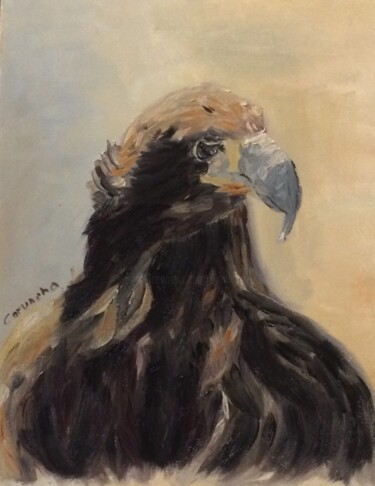 Peinture intitulée "Águila Imperial" par Mónica Caruncho Fontela, Œuvre d'art originale, Huile