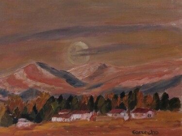 Pintura intitulada "Montañas" por Mónica Caruncho Fontela, Obras de arte originais, Óleo