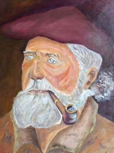 Painting titled "Requeté con pipa" by Mónica Caruncho Fontela, Original Artwork, Oil