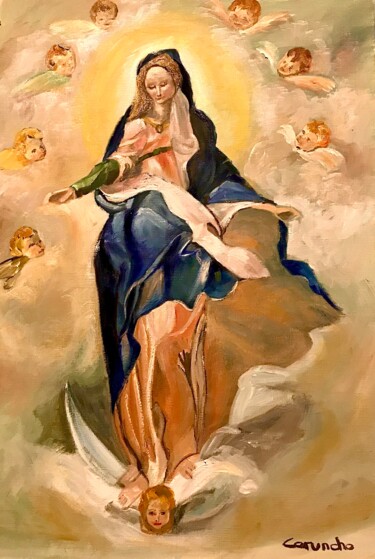 Painting titled "La Inmaculada Conce…" by Mónica Caruncho Fontela, Original Artwork, Oil