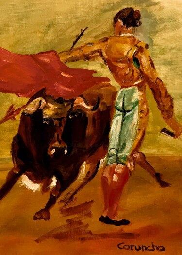 Peinture intitulée "Torero" par Mónica Caruncho Fontela, Œuvre d'art originale, Huile
