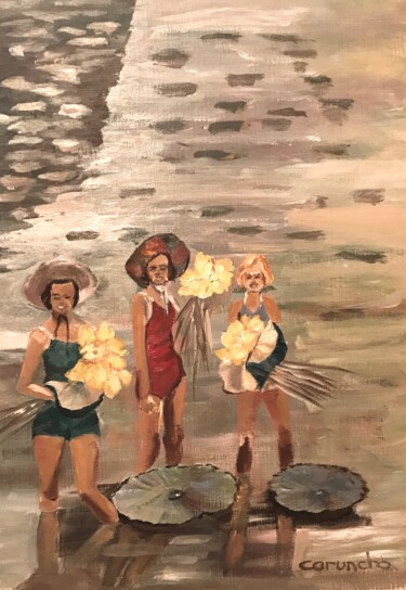 Pintura titulada "Las tres gracias" por Mónica Caruncho Fontela, Obra de arte original, Oleo