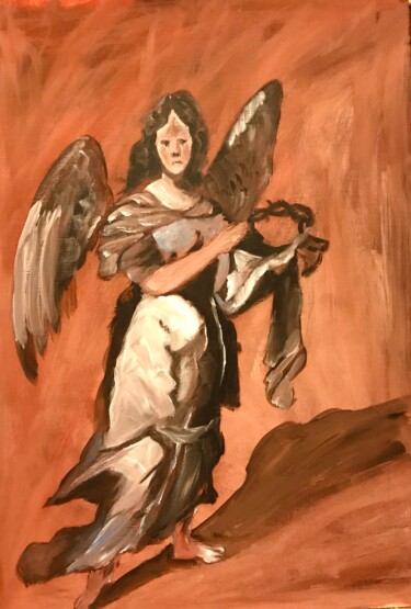 Malerei mit dem Titel "San Rafael Arcángel" von Mónica Caruncho Fontela, Original-Kunstwerk, Öl