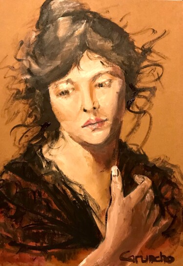 Painting titled "Gitana II" by Mónica Caruncho Fontela, Original Artwork, Oil