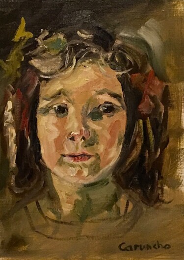 Painting titled "Jovencita" by Mónica Caruncho Fontela, Original Artwork, Oil